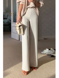 PIAOYA | High Waist Straight Leg Loose Flowing Slightly Elastic Casual Trousers