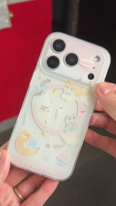 Ốp Lưng In Hình Mèo Meowday Dễ Thương Màu Hồng Sạc Không Dây Cho iPhone 17 Pro Max 16 15 14 Njoy