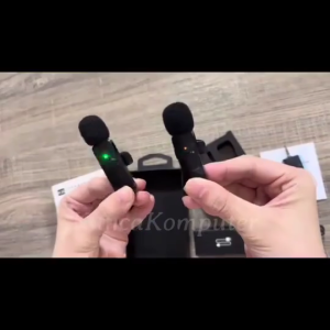 TaffSTUDIO Clip On Mic Wireless Mik Microphone Konten Kreator Live Streaming Vlog Singing 3.5mm -K35