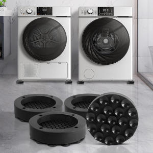 4 Miếng Đệm Chống Rung Cho Máy Giặt Với 19 Đế Hút Mạnh Mẽ Đế Đồ Nội Thất Bằng Cao Su Chống Trượt Yên Tĩnh Chống Trượt