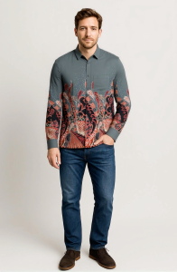Malaysia Men Batik Long Sleeve Modern Fit