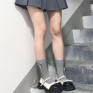 Ballet Ribbon Bows Cut Out Socks Japanese Cute Spring and Summer Thin Breathable JK Calf Bunching Socks Tide