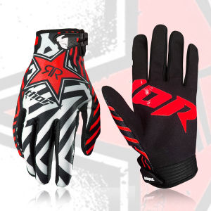 ถุงมือขี่มอเตอร์ไซค์ 4 สีใหม่สําหรับอุปกรณ์กีฬากลางแจ้ง รถจักรยานยนต์ออฟโรดบนภูเขา และถุงมือขี่สากลสําหรับ