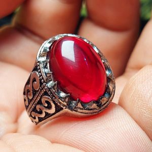 CINCIN MERAH SIAM dim 18 mm / cincin merah delima