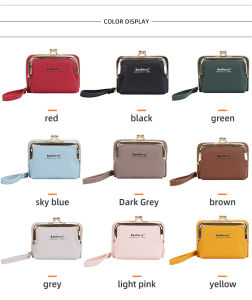 Baellerry กระเป๋าปากเล็กขนาดเล็กมีซิปลายลิ้นจี่กระเป๋าสุภาพสตรีกระเป๋าใส่บัตรอวัยวะ