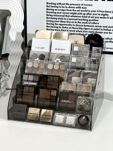 Transparent Acrylic Cosmetic Storage Box Lipstick Display Stand Perfume Eyeshadow Organizer Simple Design Rectangular Plastic
