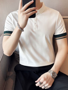 Summer Mens Casual Polo Shirt Short Sleeve White T-Shirt Silm Business Polo Collar Top Breathable New Shirt Cotton