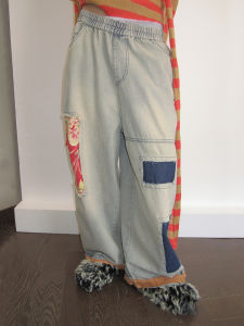 High Waist Wide Leg Denim Jeans Womens Loose Washed Patchwork Straight Retro Style Blue Jeans for Young Women 18-24 Years Old