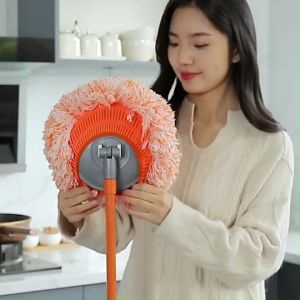 【Extendable Handle】Sunflower Dust Mop/Stainless Steel Retractable Handle Dust Sweep/ Rotatable Replacement Dust 可伸缩向日葵拖把Removal Cloth/Microfiber Dust Sunflower Mop Rotating Head Removable Cloth Mop/180° Rotatable Cleaning Mop Dust Removal