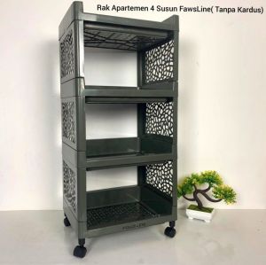 Rak Buku Portable Lemari Serbaguna 4 Susun ukuran jumbo promo murah / rak plastik susun 4 tingkat / rak serbaguna penghemat tempat / Galaxy store 08