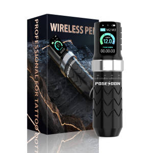 Bút Tattoo Poseidon máy xăm không dây với chiều dài 7 nét và nguồn điện công suất 2300mAh động cơ Màn hình đèn LED kỹ thuật số và chất lượng cao cho nghệ sĩ