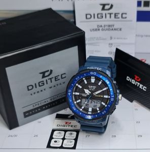 DIGITEC DA-2080T Jam Tangan Pria Dual Time Strap Karet Original