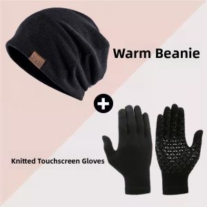 Winter Outdoor Running Hat and Gloves for Men