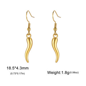 Lucky Italian Womens Round Earrings Stainless Steel Fashion Creativity Gift for Female Friends Talisman Jewelry Gift
