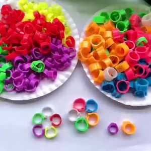 8mm ห่วงขานก ห่วงขานกเขา ห่วงใส่ขานก ห่วงขานกพิราบ เปิด-ปิดได้ วงพลาสติก ระบุตัวเลข คละสี แพ็คละ10ชิ้น