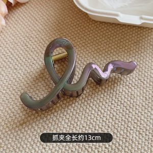 Korean Style Large Colorful Wave Hair Clips Womens Fashion Sense Hair Grips Shark Clamp Hair Accessories for Thick Hair
