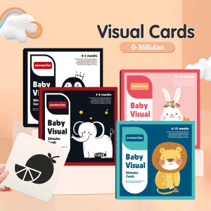 FUNToy Mainan Kartu Stimulasi Visual Bayi Pendidikan Dini Montessori Flash Card Hitam Putih Dan Kontras Tinggi