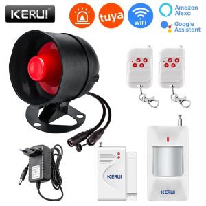 KERUI | Hệ Thống Báo Động Thông Minh KERUI Smart WiFi Còi Báo Động 110db Loa Lớn An Ninh Gia Đình Với Cảm Biến Cửa Sổ Cửa Ra Vào Tương Thích Tuya