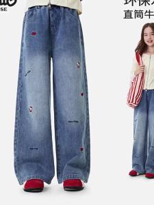Hello Kitty | Quần Jeans Nữ Dạng Rộng Ống Đứng