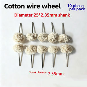 10pcs Dental Polishing Wool Wheel 2.35mm Shank 25mm Diameter Rotary Tool Cotton Polishing Brushes for Jewelry & Teeth Polishin