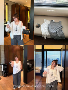 Loose Lightweight Womens Vest by Lao Zhang And Little Fat PONGKIKI Lazy Slimming Cover-Up Cotton Polyester Blend Spring 2025