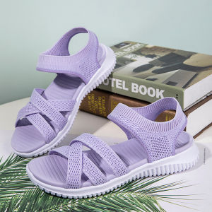 2025 Summer Fly Knit Mesh Sports Sandals Womens Lightweight Soft Bottom Comfortable Flat Bottom Anti-Slip Casual Shoes