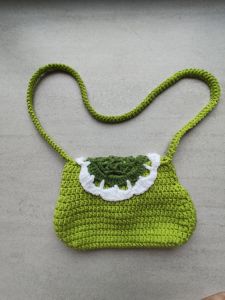 Handmade Cute Knitted Kids Bag with Button | Small Shoulder Bag for Girls | Colorful Mini Crochet Sling Bag