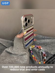 UGP | Ultra Thin Matte Rainbow Stripe Trendy Premium Korean Style All-inclusive Lens Protection Phone Case