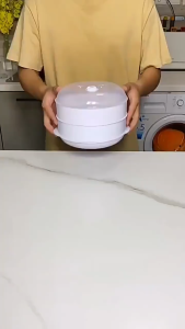 1/2 Layer Microwave Plastic Steamer with Cover Heating Steamer Box Round Steamer Bekas Makanan