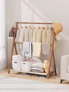 NIGESI | Foldable Wooden Bedside Clothing Stand