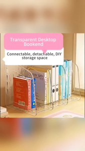 Isidoro.os Transparent Desktop Storage Rack File Organizing Divided Display Bookshelf Space Saving