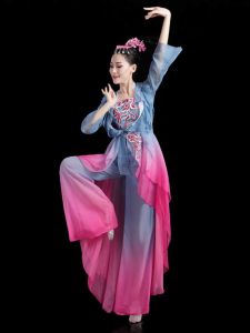 Elegant Classical Dance Performance Costume Womens Flowing Fairy Style Single Dance Outfit Zhuangzi Lip Dance Performance Suit