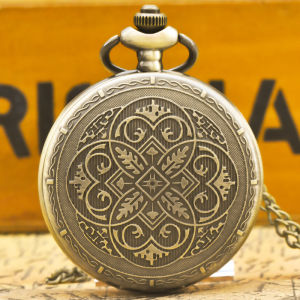 Retro Bronze Steampunk Flip-Top Male And Female Student Gift Quartz Necklace Commemorative Pocket Watch