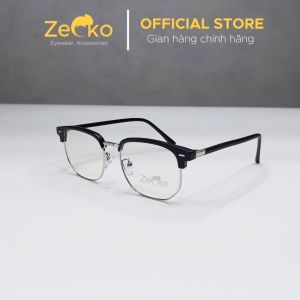 Gọng kính vuông nam nữ Zecko EGC18 gọng kính kim loại tròng đổi màu chống ánh sáng xanh tia UV