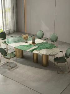 Italian Luxury Artistic Elliptical Dining Table