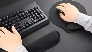 [✅SG Ready Stock] Wristband Mouse Pad Comfortable Solid Color Wrist Rest Pad Keyboard Pad Memory Foam For Office Gaming
