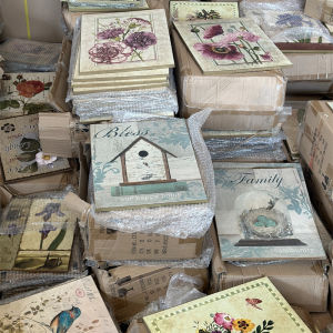 American Country Style Vintage Floral Wooden Wall Art