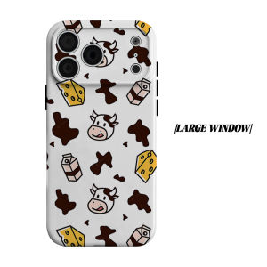 Cow Milk Cheese Print Phone Case for iPhone 18 17 16 15 14 13 12 11 Air Pro Max Plus Double-layer Cover