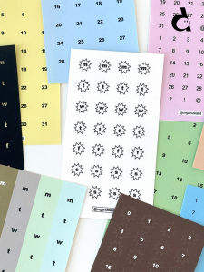 Sticker Ngày OAB Duyệt Chấm Biển Đồ Họa Màu Sắc Thời Gian Thích Hợp Trang Trí Thực Tế Chăm Sóc Da Mặt Làm Đồ Chất Liệu