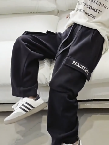 Sweetkids Childrens Cargo Pants Summer Fashionable and Casual Korean style Wide leg Pants Straight Trousers For 4-14Y