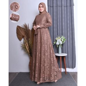 Gamis Pesta / Gamis Brukat Jumbo Size M L XL XXL 3XL/ Maxi Dres / Gamis Kondangan