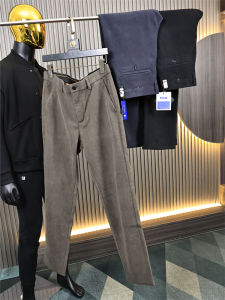 High-End Luxury Corduroy Mens Straight Leg Casual Pants Fashionable Business Leisure Trousers Pure Color Autumn Collection