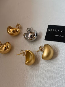 Silver Metal Matte Finish Crescent Moon Shaped Earrings for Women High End Luxury Fashionable Elegant Stylish Ear Jewelry