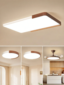 HUIPU ZHAOMING | Elegant Minimalist Protective Eye Walnut Finish Living Room Ceiling Light