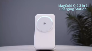 Qi2 Certified 3-in-1 Wireless Charger Stand - Semiconductor Cooling Magnetic Charging Station for Apple Magsafe iPhone 16 15 14 13 12 AirPods iWatch Foldable Charging