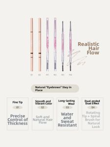 FLORTTE | Natural Waterproof Beginner-friendly Precise Eyebrow Pencil