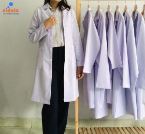 Áo blouse bác sĩ nữ màu kem cao cấp Nidala dáng dài tay dài chất vải  Kate ford dày dặn  đường may đẹp sắc xảo
