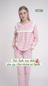 [Mua 3 giảm 20% mua 2 giảm 15%] Bộ dài tay cổ tròn chất kate cho Thu Đông BKD102W02