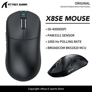 ATTACK SHARK | X8SE ATTACK SHARK Bluetooth Lightweight Mouse PAW3311 Sensor 40000DPI HUANO 80 Million Switch and 1000Hz for Wireless Mouse