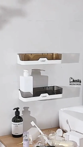 MINIMA Bathroom Organizer Wall Rack Storage Shelf Toilet Accessories Kitchen No Drill